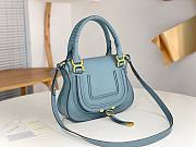 Okify Chloe Medium Marcie bag in Blue Grained Leather 30x23x10cm - 5