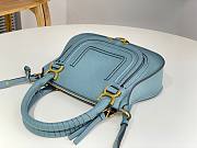 Okify Chloe Medium Marcie bag in Blue Grained Leather 30x23x10cm - 3