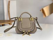 Okify Chloe Small Marcie bag in grey/gray Grained Leather 21x16x8cm - 1