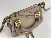 Okify Chloe Small Marcie bag in grey/gray Grained Leather 21x16x8cm - 4