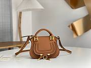 Okify Chloe Small Marcie bag in Caramel Grained Leather 21x16x8cm - 1