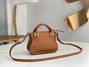 Okify Chloe Small Marcie bag in Caramel Grained Leather 21x16x8cm - 3