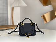 Okify Chloe Small Marcie bag in Black Grained Leather 21x16x8cm - 1