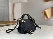 Okify Chloe Small Marcie bag in Black Grained Leather 21x16x8cm - 4