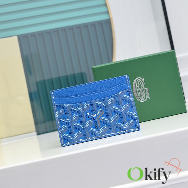 Okify Goyard Blue Saint-Sulpice Card Wallet 10.5x8cm - 1