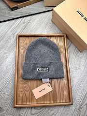 Okify MiuMiu Wool Beanie Grey/Gray Hat - 1