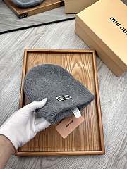 Okify MiuMiu Wool Beanie Grey/Gray Hat - 4