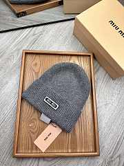 Okify MiuMiu Wool Beanie Grey/Gray Hat - 2