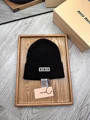 Okify MiuMiu Wool Beanie Black Hat - 1