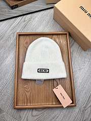 Okify MiuMiu Wool Beanie White Hat - 1