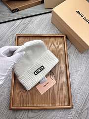 Okify MiuMiu Wool Beanie White Hat - 2