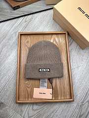 Okify MiuMiu Wool Beanie Light Brown Hat - 1