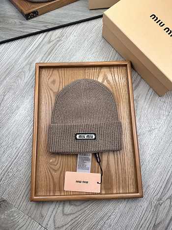 Okify MiuMiu Wool Beanie Light Brown Hat