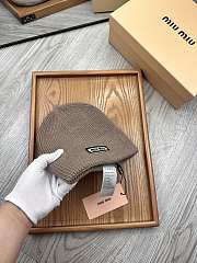 Okify MiuMiu Wool Beanie Light Brown Hat - 3