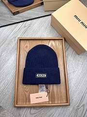 Okify MiuMiu Wool Beanie Dark Blue Hat - 1