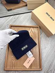 Okify MiuMiu Wool Beanie Dark Blue Hat - 3