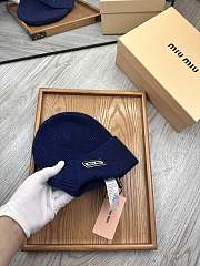 Okify MiuMiu Wool Beanie Dark Blue Hat - 2