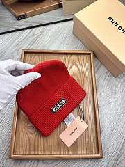 Okify MiuMiu Wool Beanie Red Hat - 4