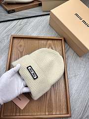 Okify MiuMiu Wool Beanie Cream Hat - 3