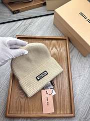 Okify MiuMiu Wool Beanie Cream Hat - 2