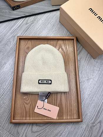 Okify MiuMiu Wool Beanie Cream Hat