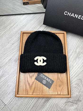 Okify Chanel Wool Beanie Black Hat