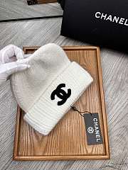 Okify Chanel Wool Beanie White Hat - 3