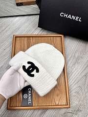 Okify Chanel Wool Beanie White Hat - 2