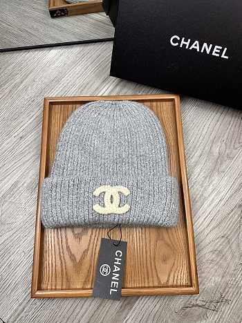 Okify Chanel Wool Beanie Grey/Gray Hat