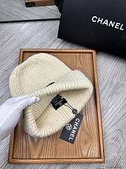 Okify Chanel Wool Beanie Cream Hat - 2