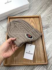 Okify Moncler Wool Beanie Light Brown Hat - 2