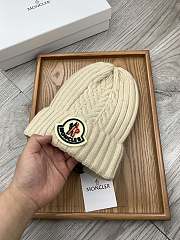 Okify Moncler Wool Beanie Cream Hat - 3