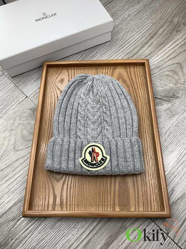 Okify Moncler Wool Beanie Grey/Gray Hat - 1