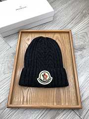 Okify Moncler Wool Beanie Black Hat - 1