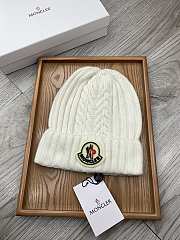 Okify Moncler Wool Beanie White Hat - 1