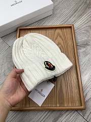 Okify Moncler Wool Beanie White Hat - 4