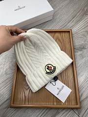 Okify Moncler Wool Beanie White Hat - 3