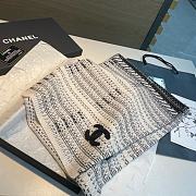 Okify Chanel White Scarf 35x180cm 18360 - 4