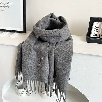 Okify Louis Vuitton Gray/Grey Scarf 32x180cm 18364