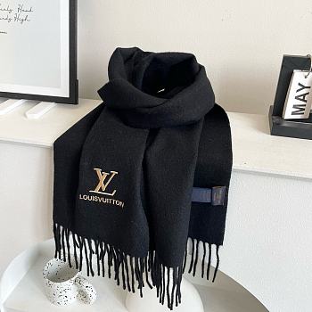 Okify Louis Vuitton Black Scarf 32x180cm 18365