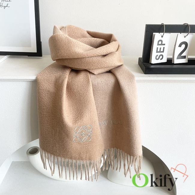 Okify Loewe Beige Scarf 38x180cm 18367 - 1