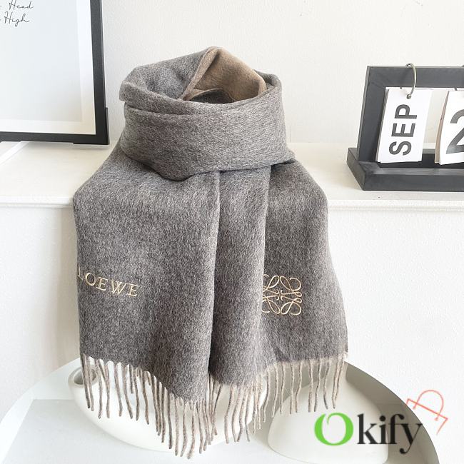 Okify Loewe Light Grey/Gray Scarf 38x180cm 18368 - 1