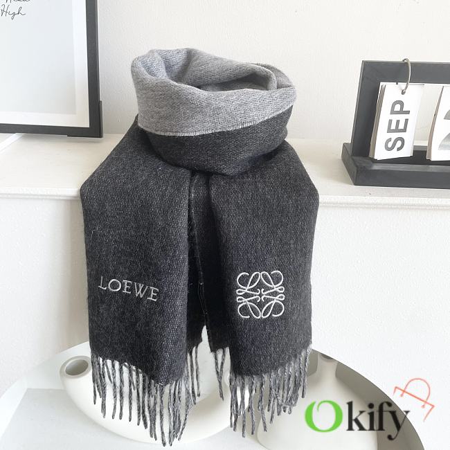 Okify Loewe Grey/Gray Scarf 38x180cm 18369 - 1