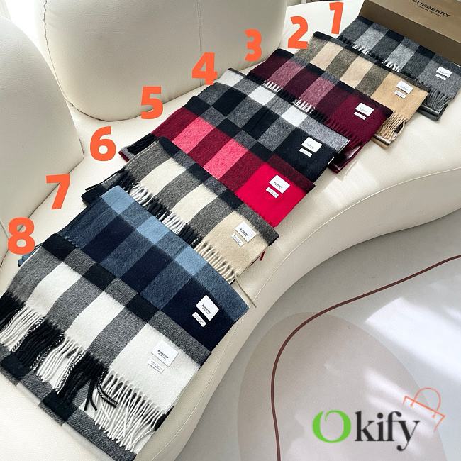 Okify Burberry Scarf With Different Colors 45x210cm - 1