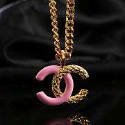 Okify Chanel Pink/White Gold Necklace - 3