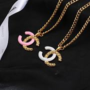 Okify Chanel Pink/White Gold Necklace - 1