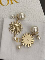 Okify Dior Sun and Pearl Gold Earrings  - 3