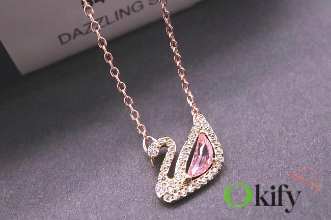 Okify Swarovski Swan Lake Pink Necklace  - 1