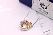 Okify Swarovski Double Heart Necklace - 3