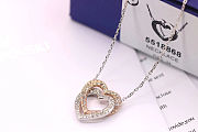 Okify Swarovski Double Heart Necklace - 4